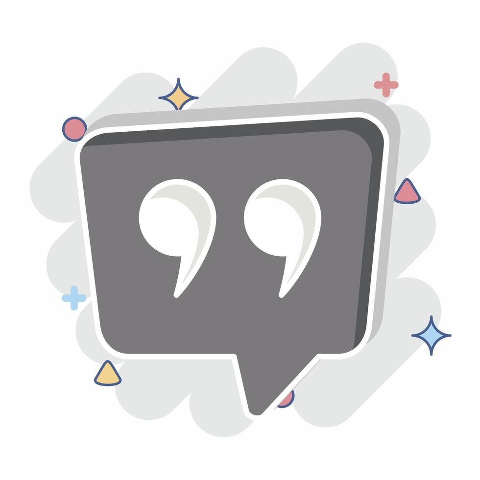 Icon Qoute. related to Speech symbol. comic style. design editable vector