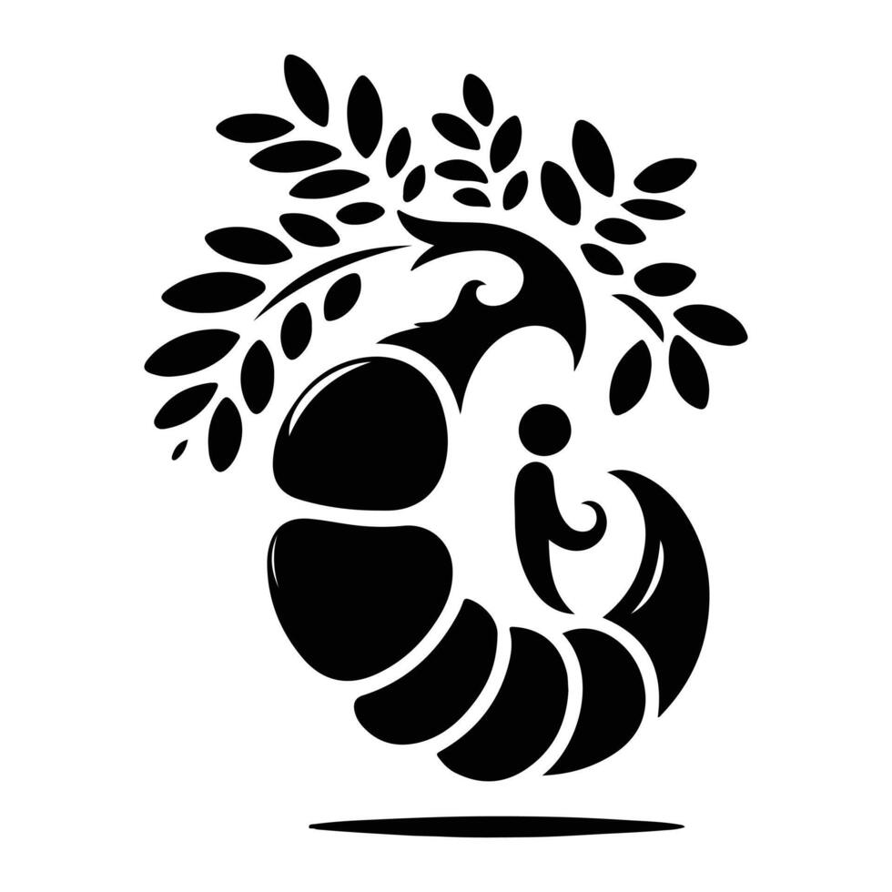 Tamarind Fruit Silhouette Icons Set vector