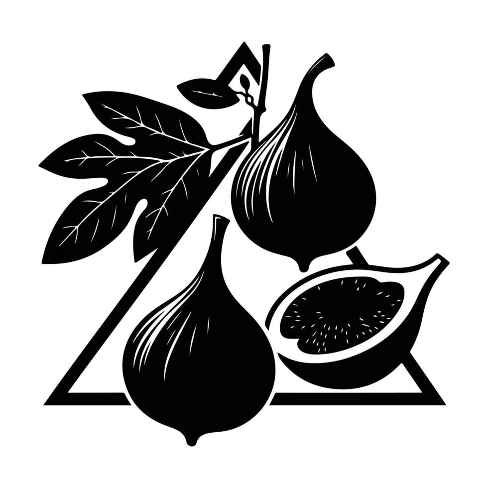 Fig Fruit Silhouette Art vector