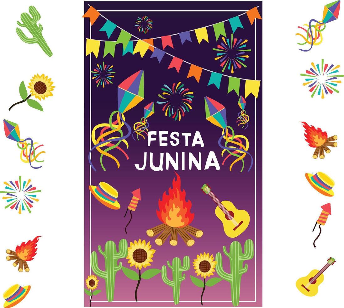Festa junina festival free illustration vector