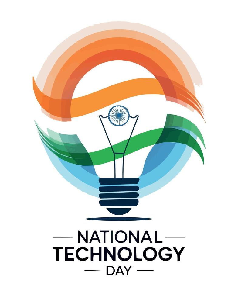 National Technology Day India Innovation Lightbulb Tribute vector