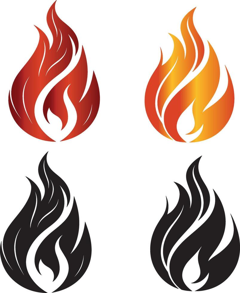Abstract Flame Fire Silhouette Clipart vector