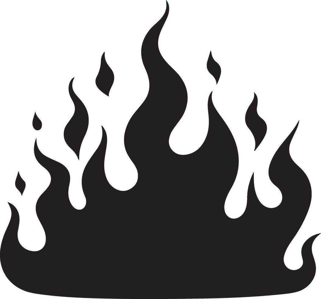 Fire Silhouette Design for Logos and Icons vector