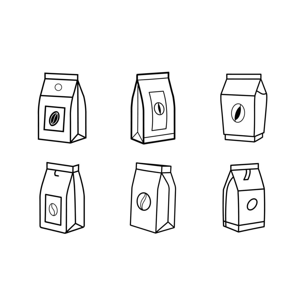 Coffee Package Illustration Modern Coffee Bag Design for Branding and Packaging vector