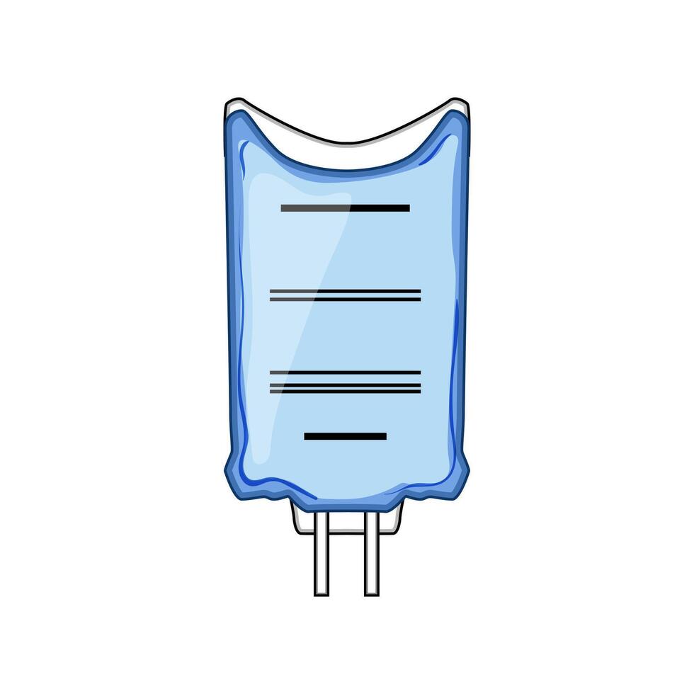 hydration iv fluid bag cartoon illustration vector