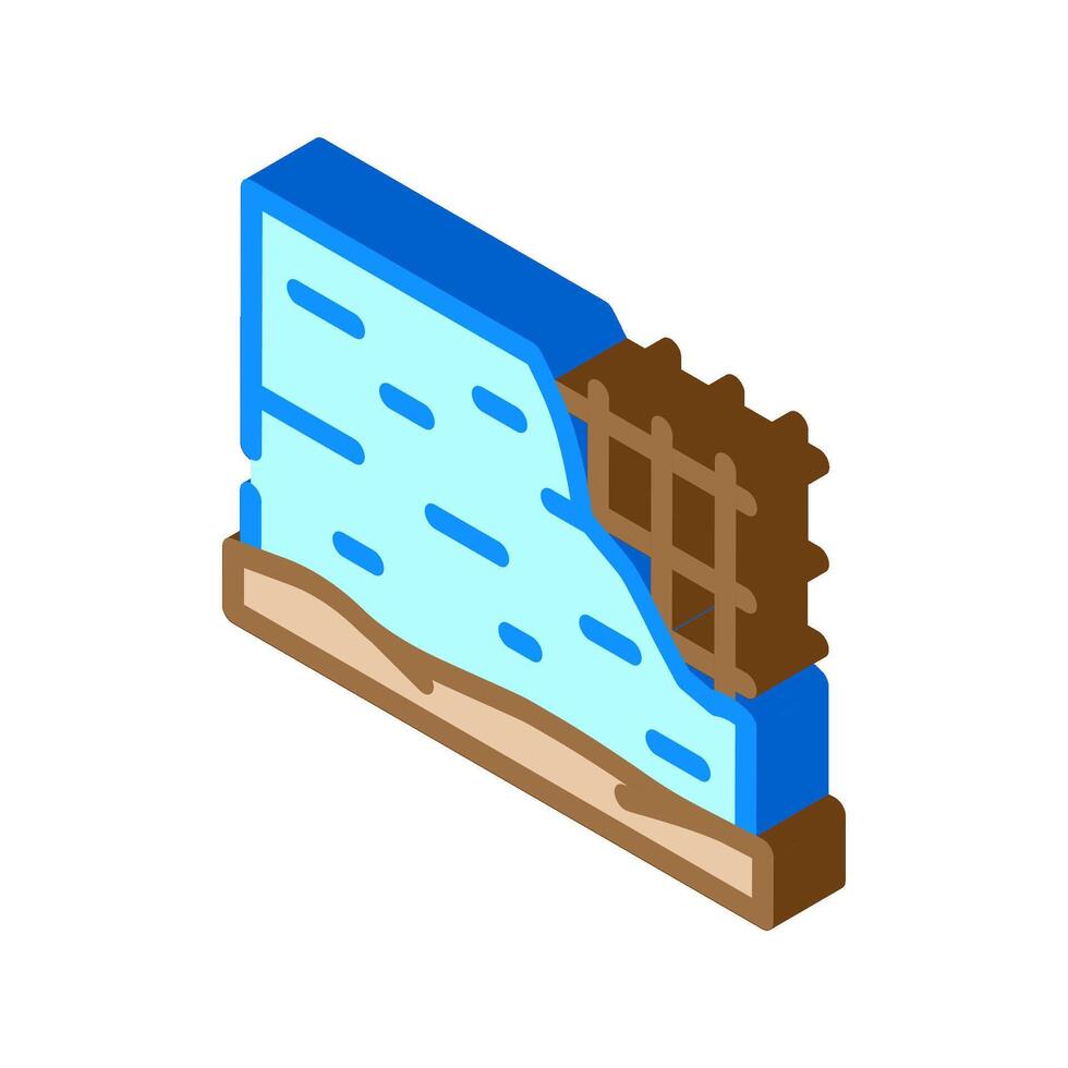 concrete wall construction isometric icon illustration vector