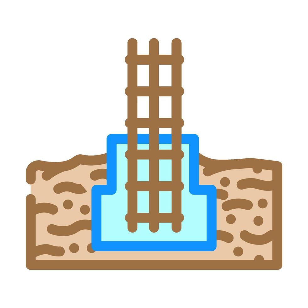 and rebar structure cement color icon illustration vector
