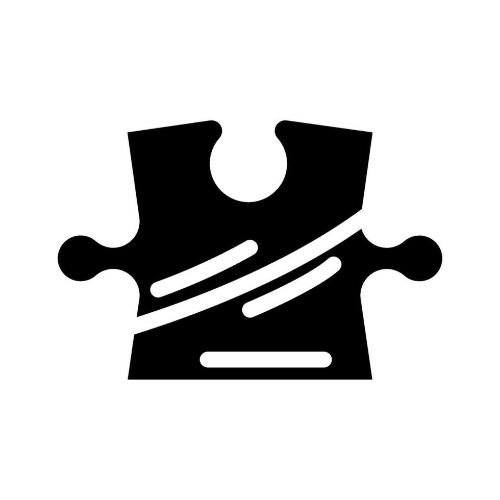 puzzle jigsaw piece glyph icon illustration vector
