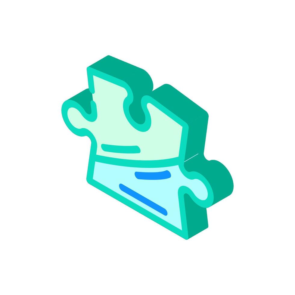 puzzle jigsaw piece isometric icon illustration vector