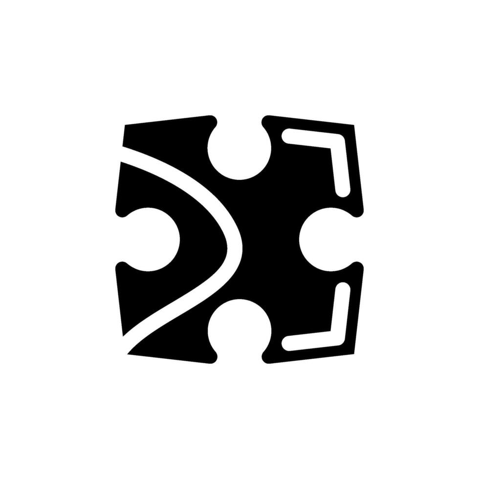 piece puzzle jigsaw glyph icon illustration vector