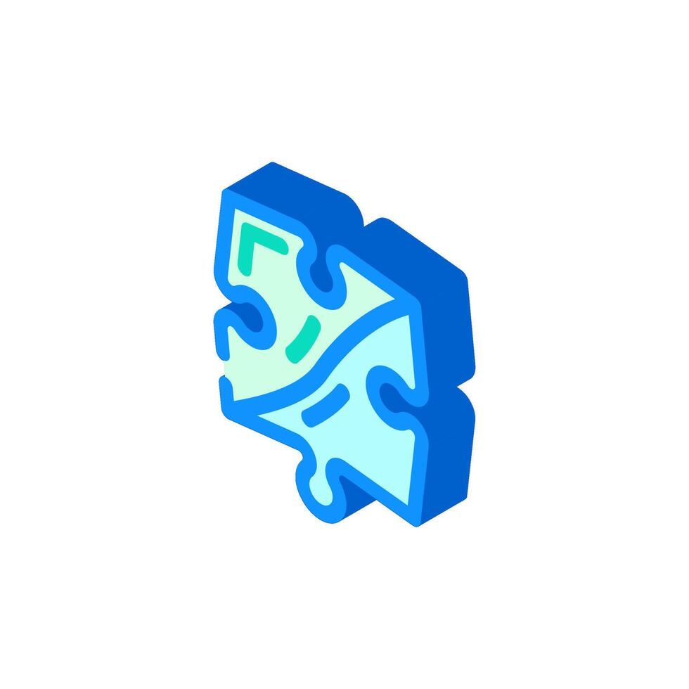 jigsaw piece puzzle isometric icon illustration vector