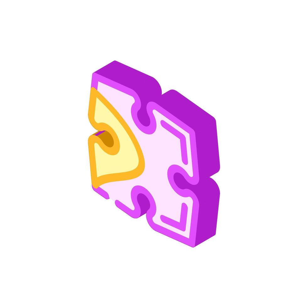 piece puzzle jigsaw isometric icon illustration vector