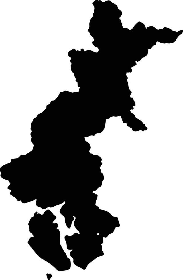 Khlung Thailand silhouette map vector