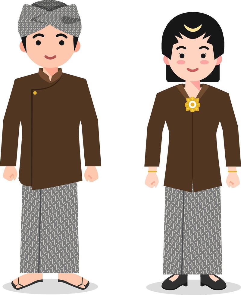 Yogyakarta Traditional Costume - Classic Javanese Royal Attire vector