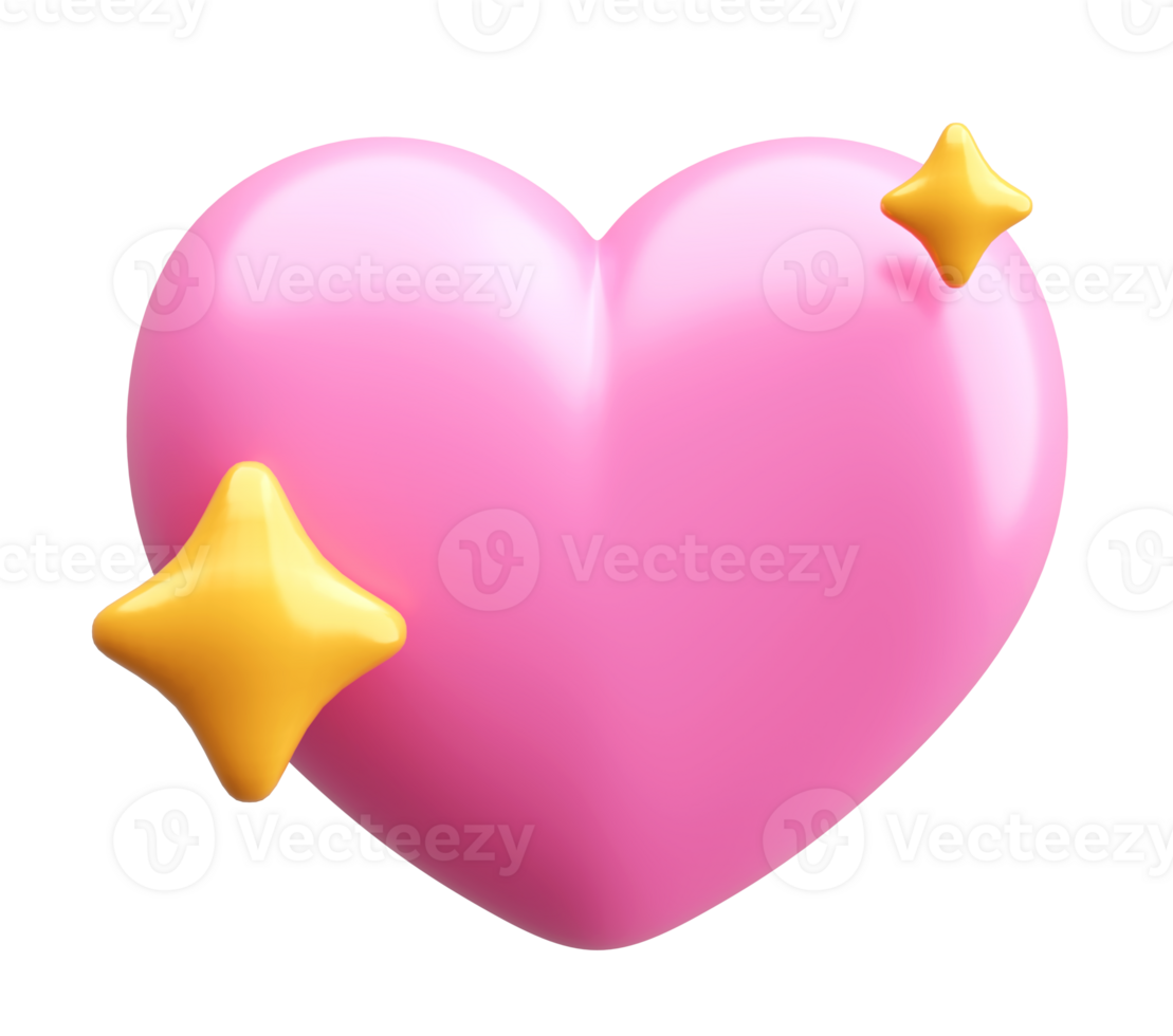 Pink Heart with Sparkles png