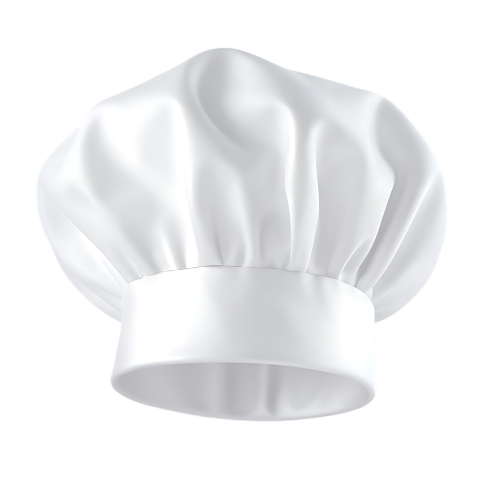 Chef Toque Hat in White on transparent Background png