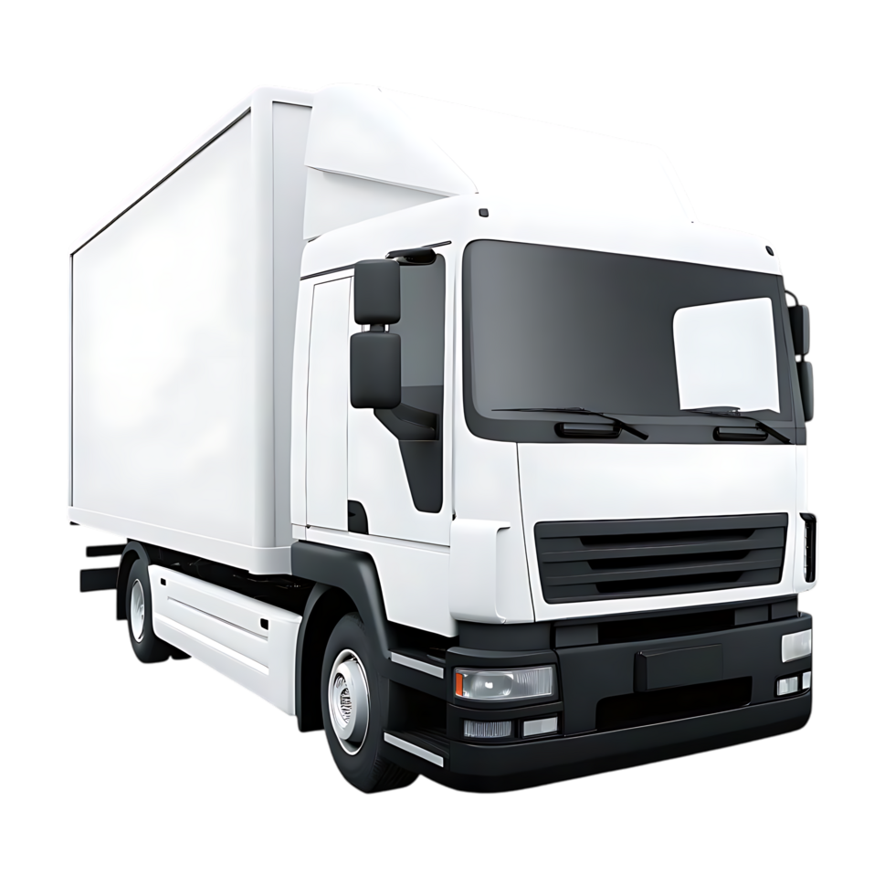 Box Truck in White on transparent Background Design png