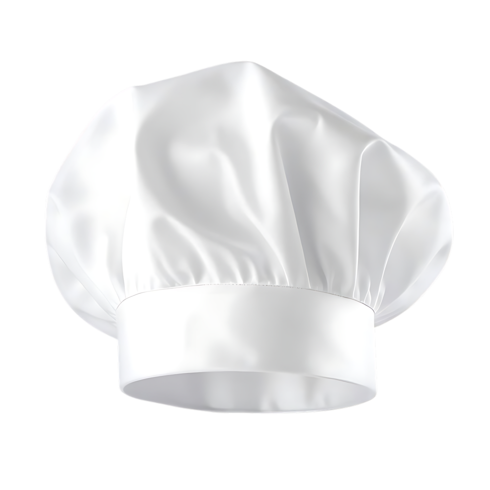 Chef Hat in White on transparent Background Design png