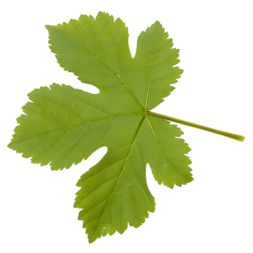Single Green Grape Leaf on transparent Background png