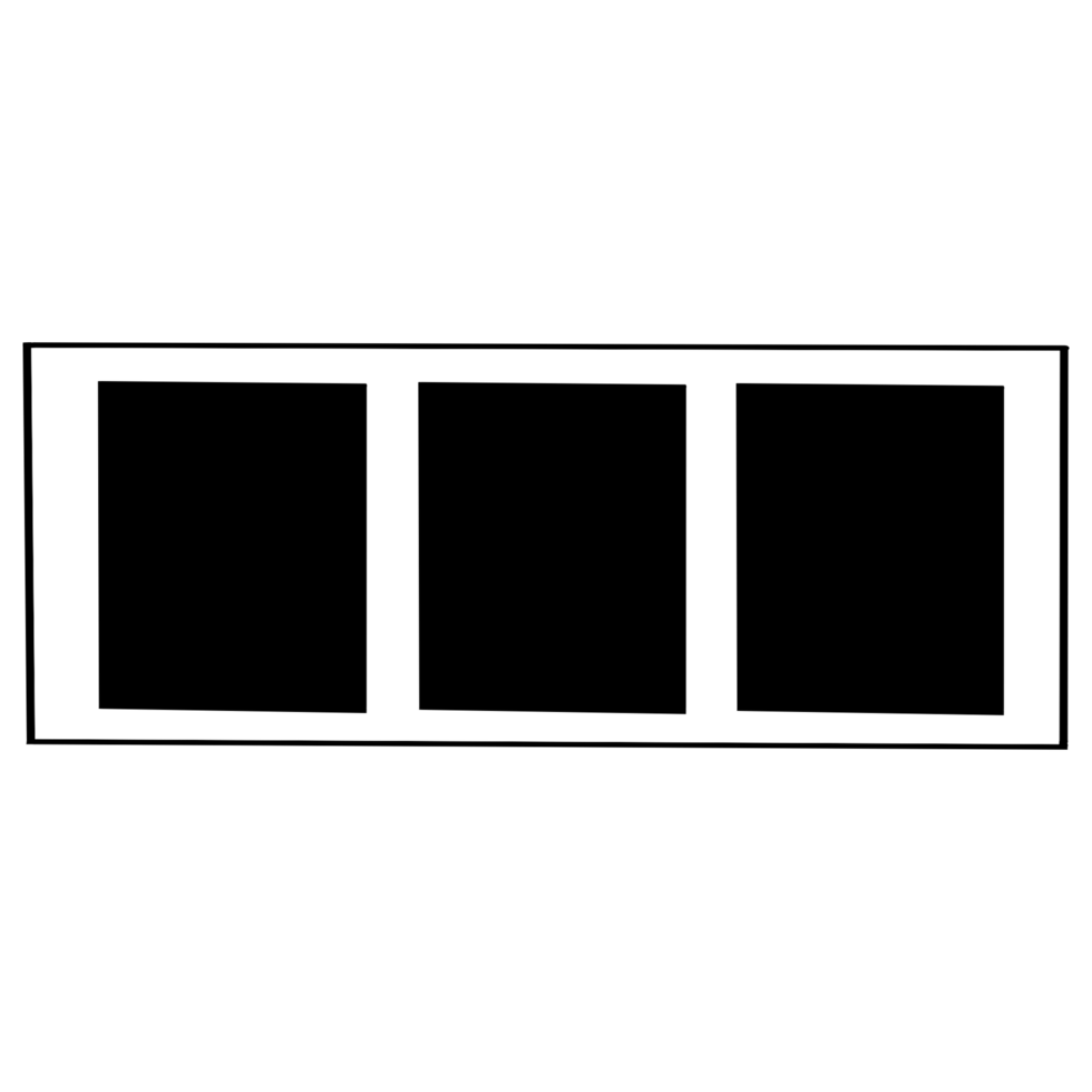 a black and white photo frame with four empty spaces png