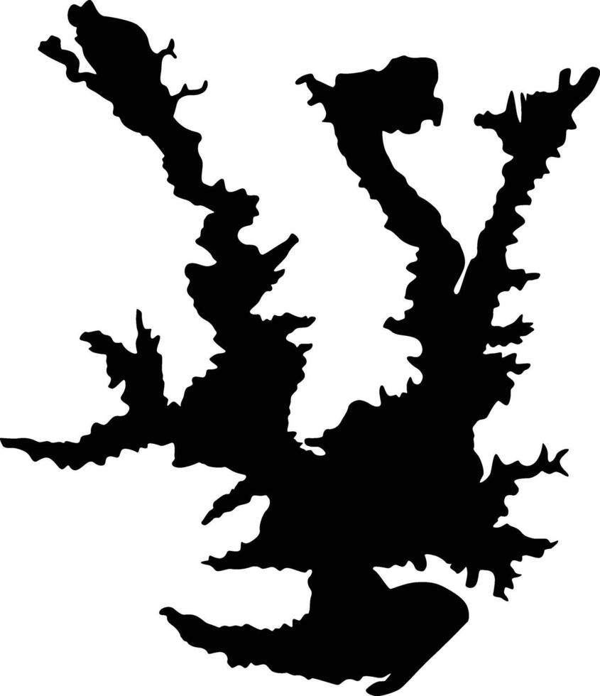 Map of Lake Casitas California USA Silhouette Flat and Outline Design vector