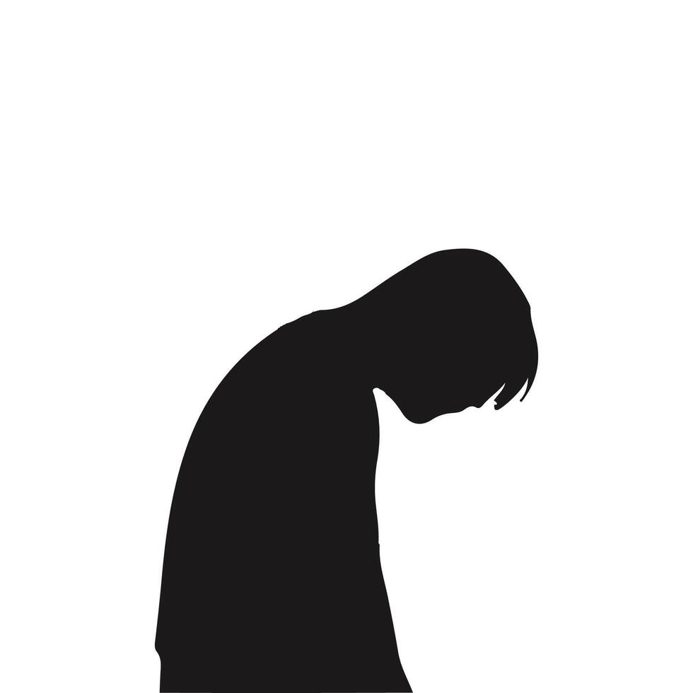 Silhouette of a man sad vector