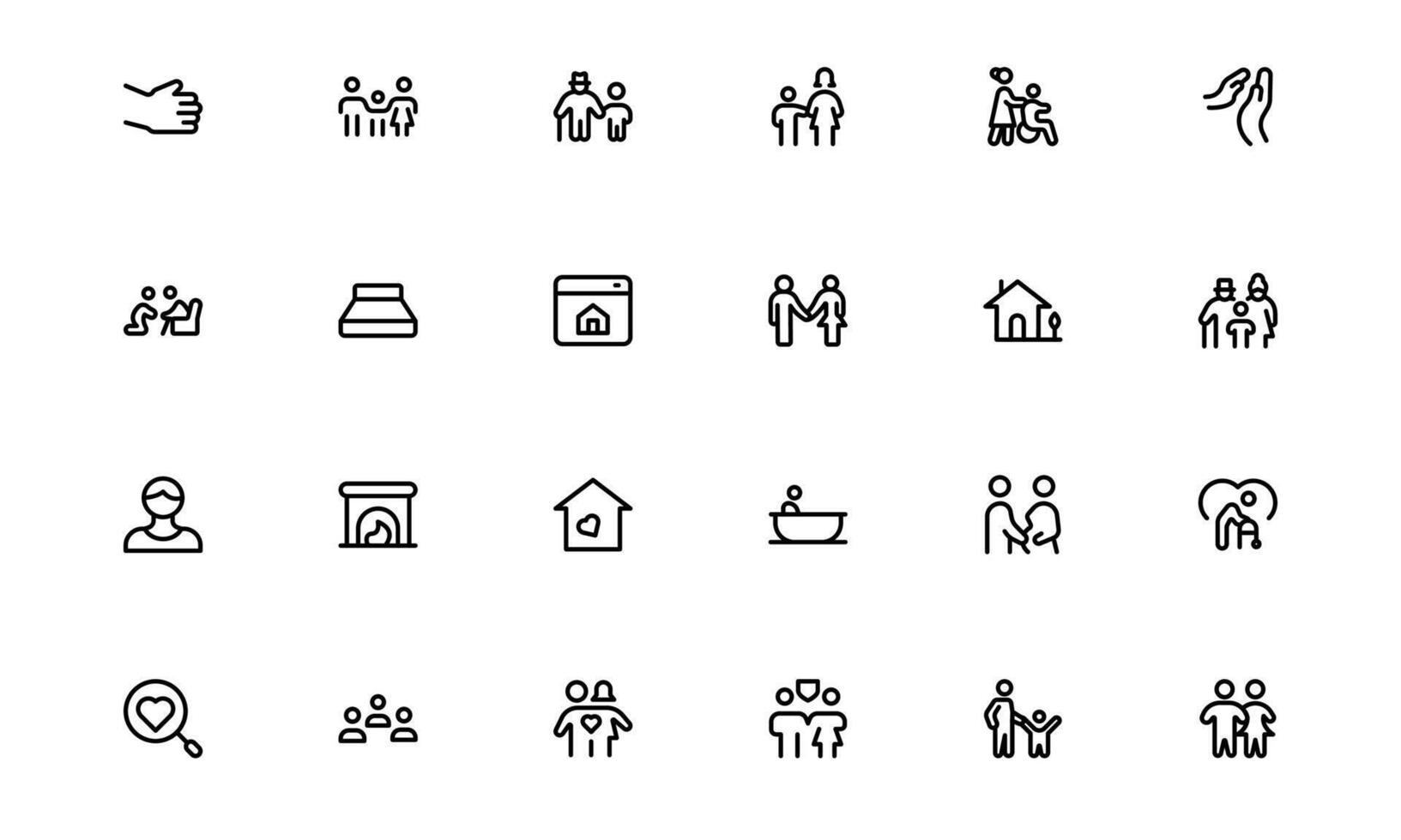 Family Relationships Icon bundle package. Premium Icons for Parenting, Sibling Bonds, Family Ties, and Emotional Connections vector
