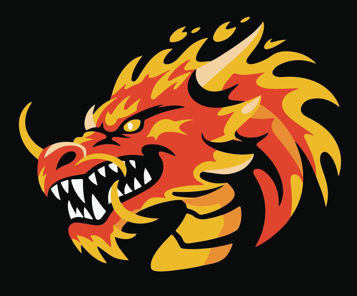 A fierce and ancient-inspired dragon design idea vector