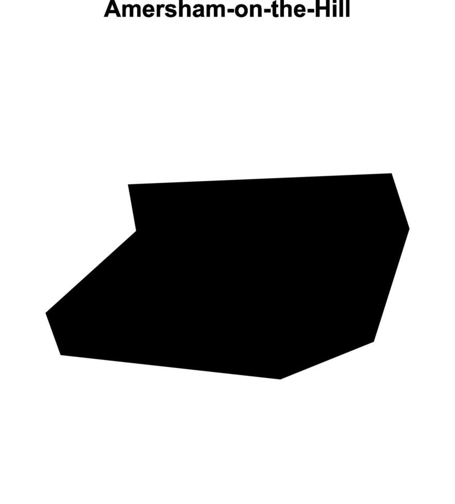 Amersham-on-the-Hill, England blank outline map vector