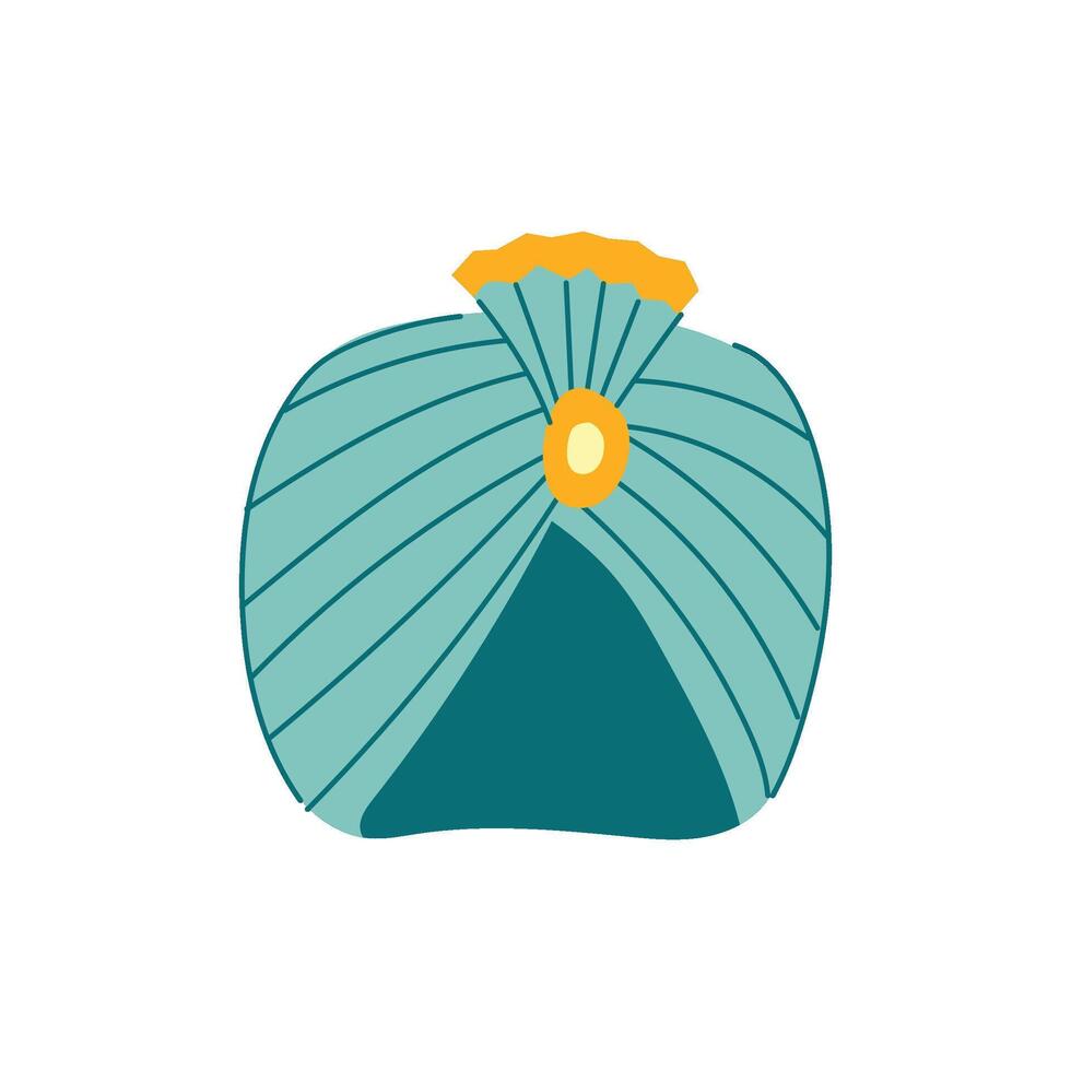 oriental fez headdress cartoon illustration vector