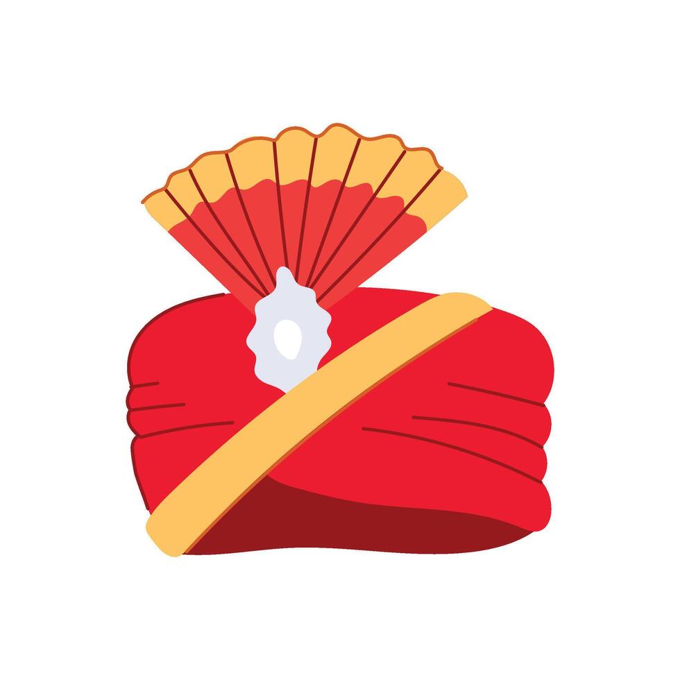 oriental dupatta headdress cartoon illustration vector
