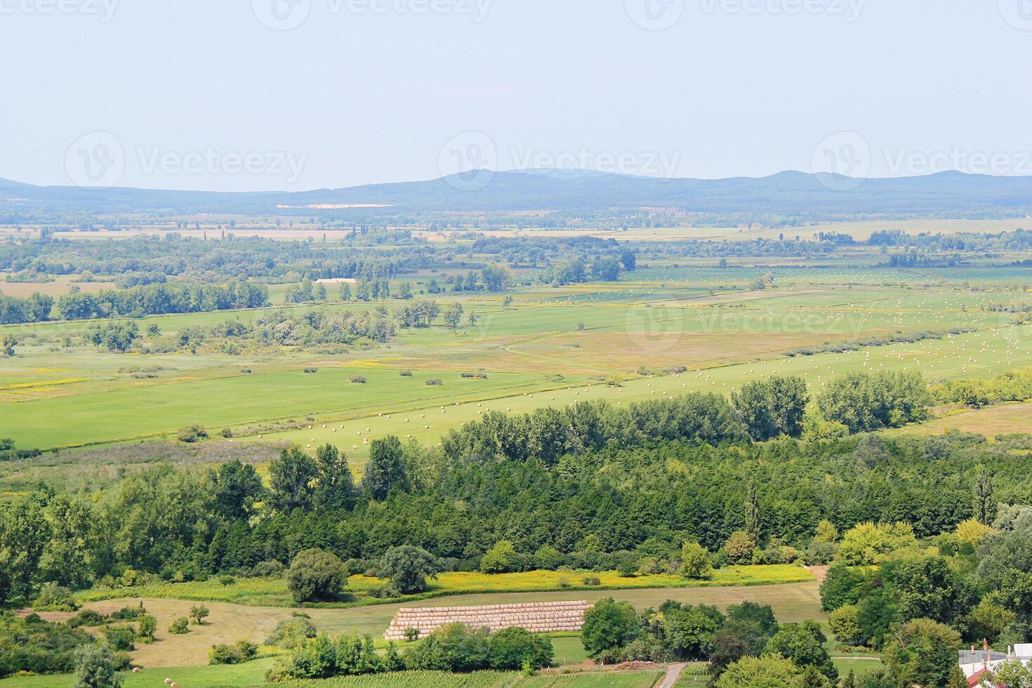 Hungarian Nature Landscape Aerial View with Balaton and Balaton-Felvidek, Hungary photo