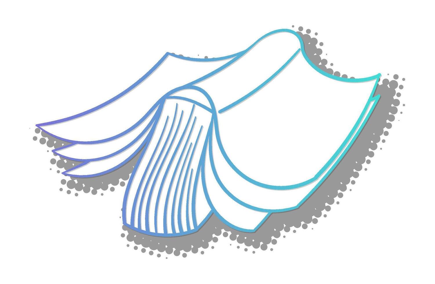 Creative representation of an open book with flowing pages vector