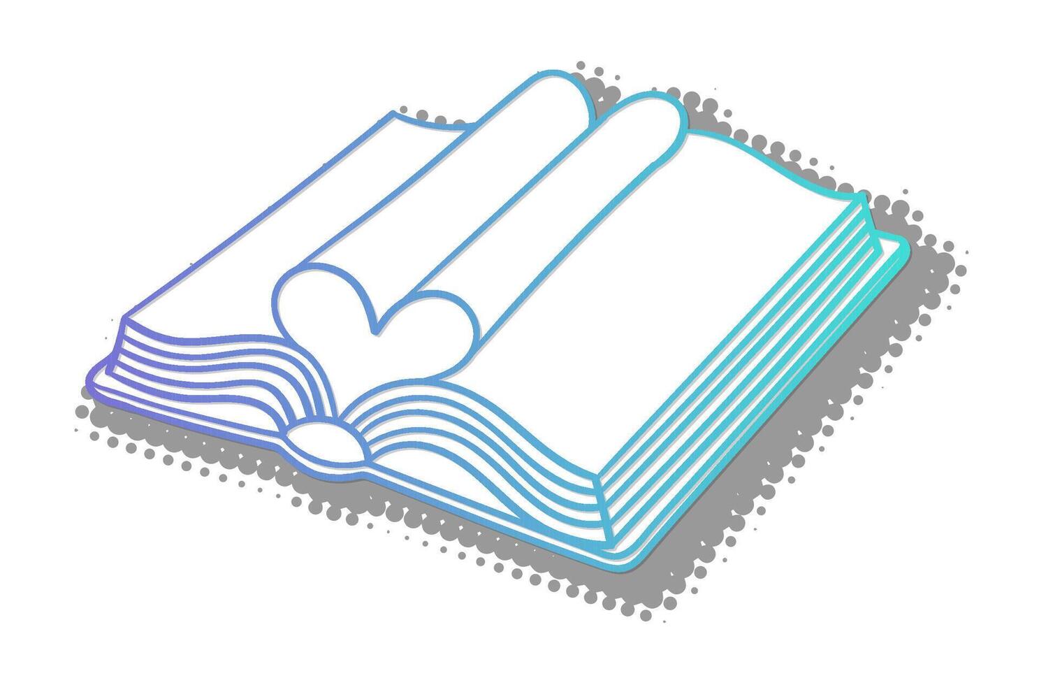Open book with scrolls illustrating love for reading vector