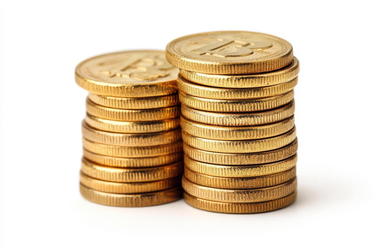 Shimmering Gold Coins Stacks for Marketing and Branding photo