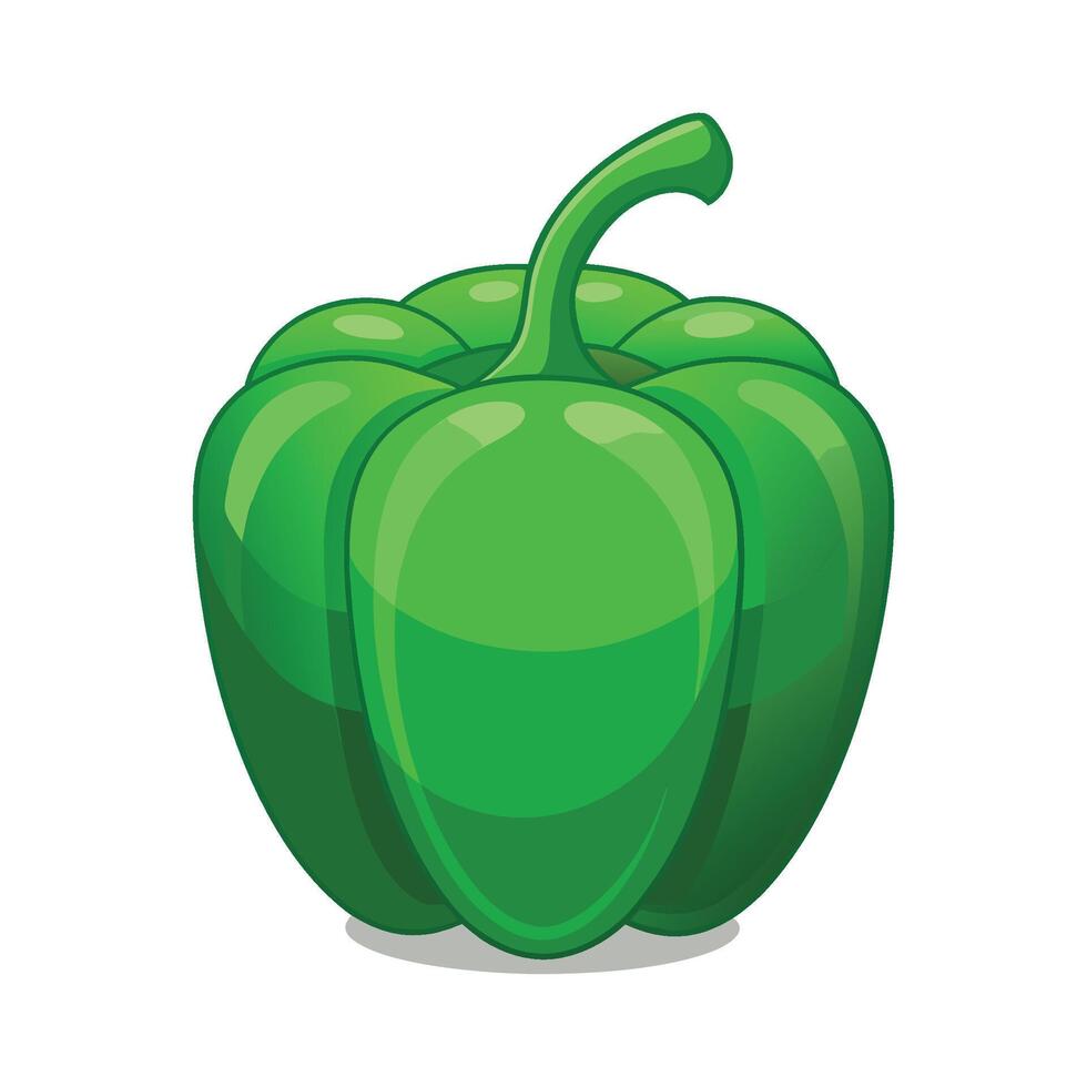 Artistic Green Bell Pepper with Glossy Finish vector