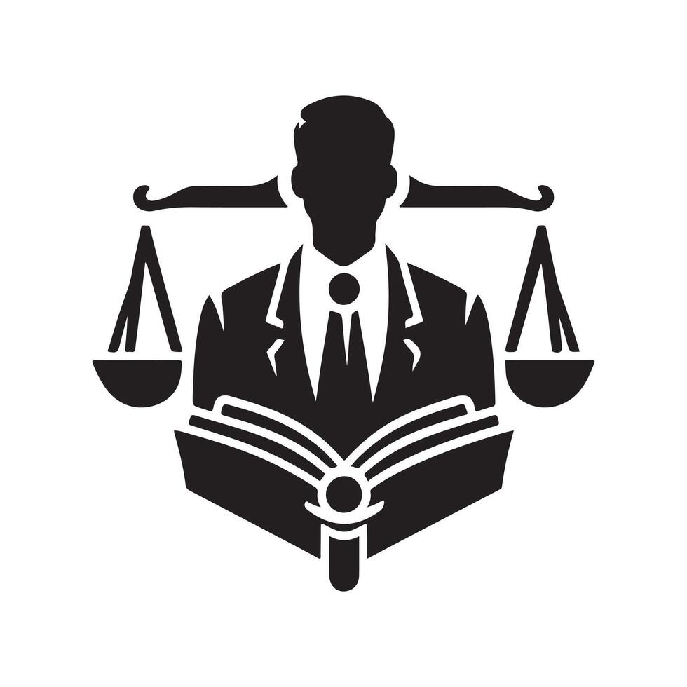 Law and Order Black Silhouette Design vector