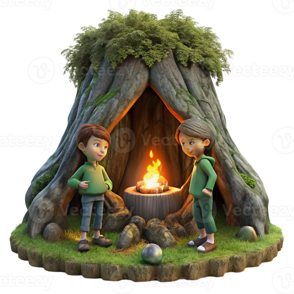 wonderful contemporary A Group of Three Children Huddled Around exclusive png