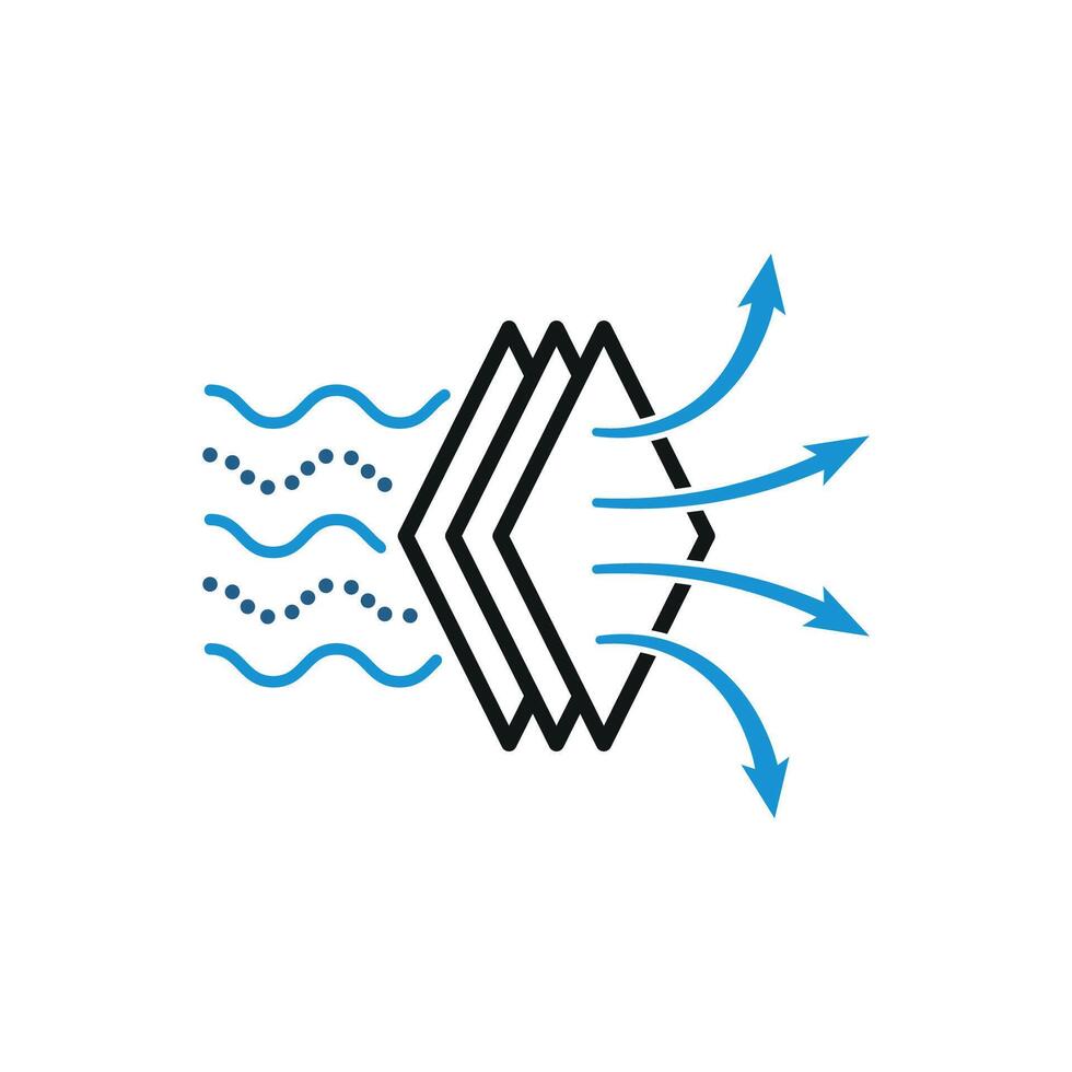 Air Purifier and Air Filter Line Icons. Solid Particle Filter, Dust Cleaner, HEPA Filtration, Allergen Remover vector