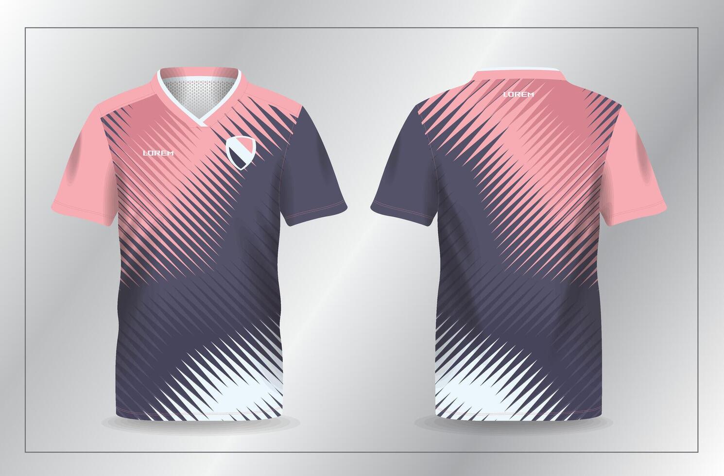 abstract lines pink peach sport jersey for football and soccer shirt template vector