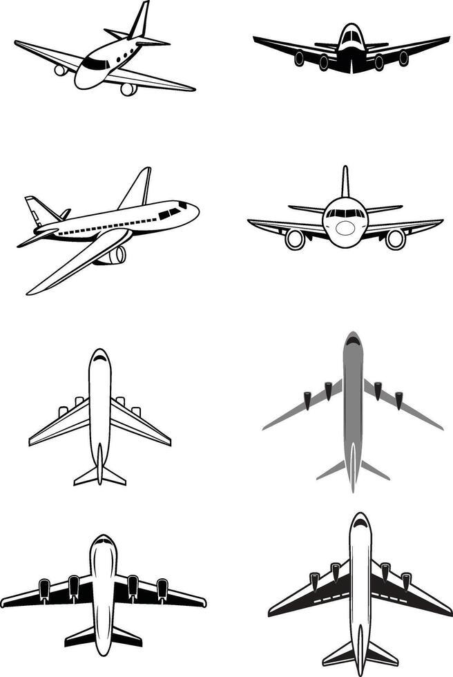 Skybound Shadows The Art of Airplane Silhouettes vector