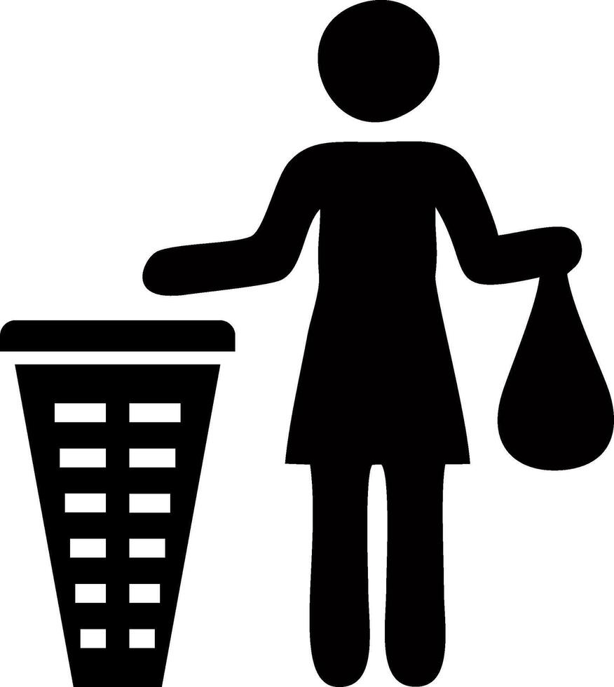Woman Throwing Trash in a Bin vector