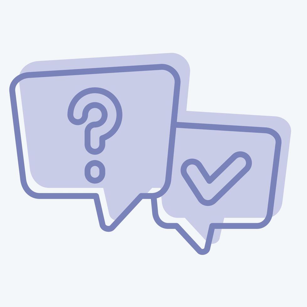 Icon FAQ. related to Speech symbol. two tone style. design editable vector