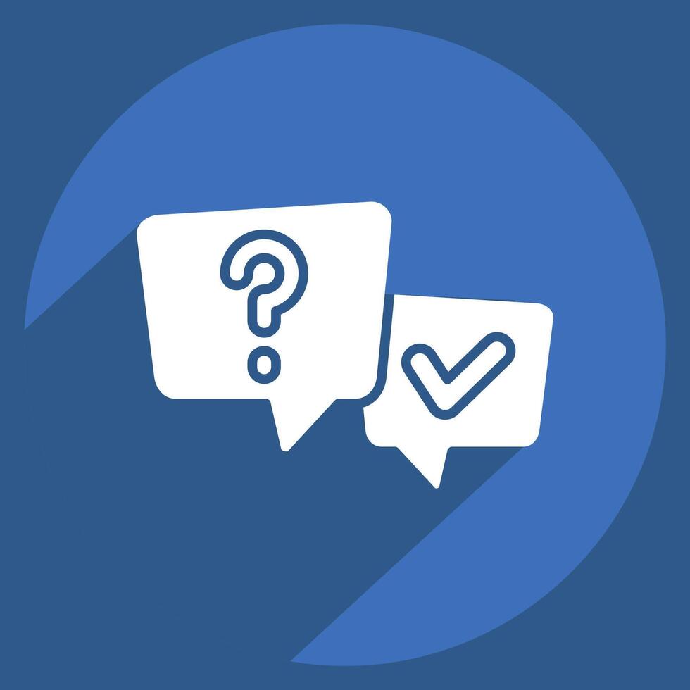 Icon FAQ. related to Speech symbol. long shadow style. design editable vector
