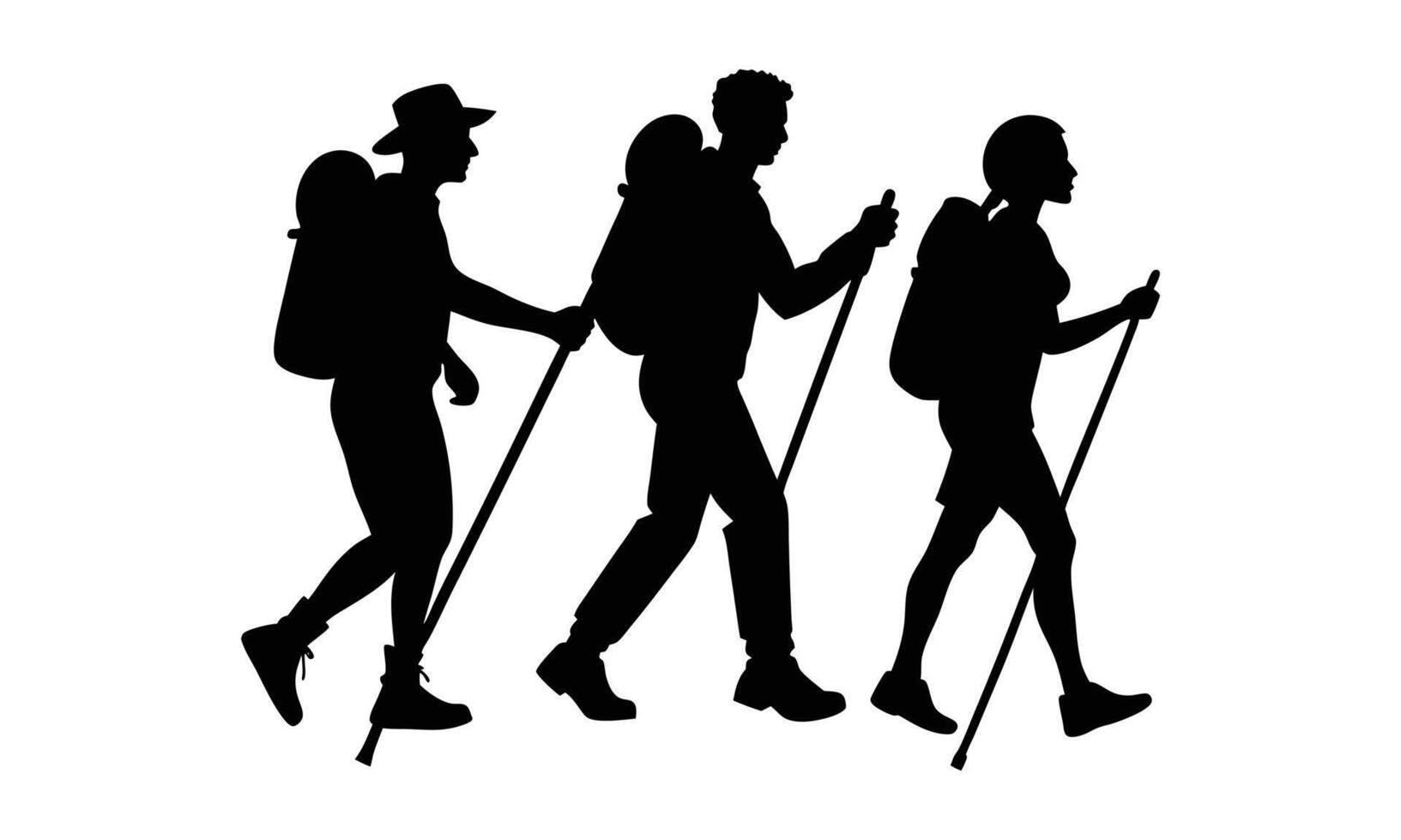 Hiking Scouts Silhouette vector