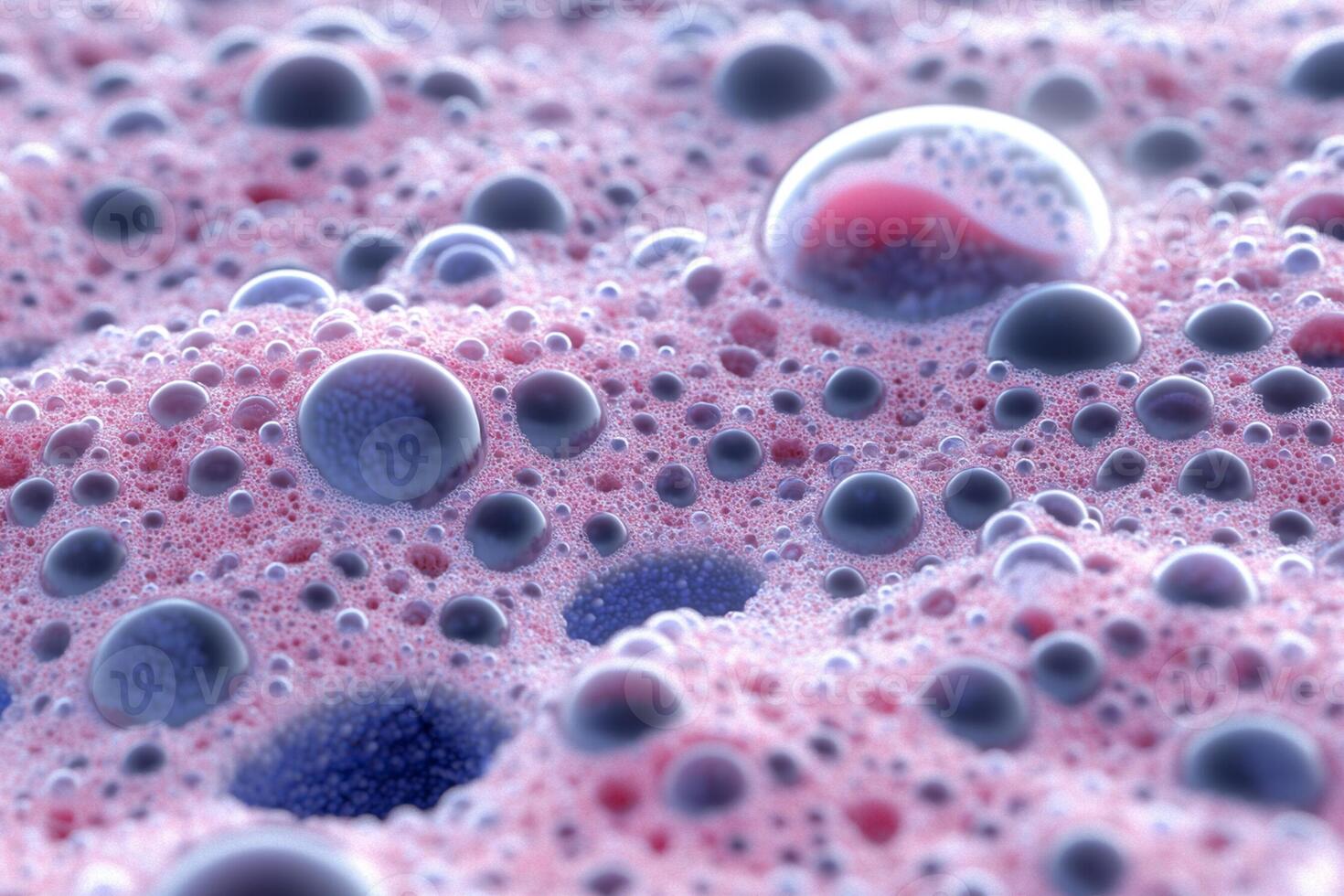 A close up of bubbles and bubbles in a pink liquid photo
