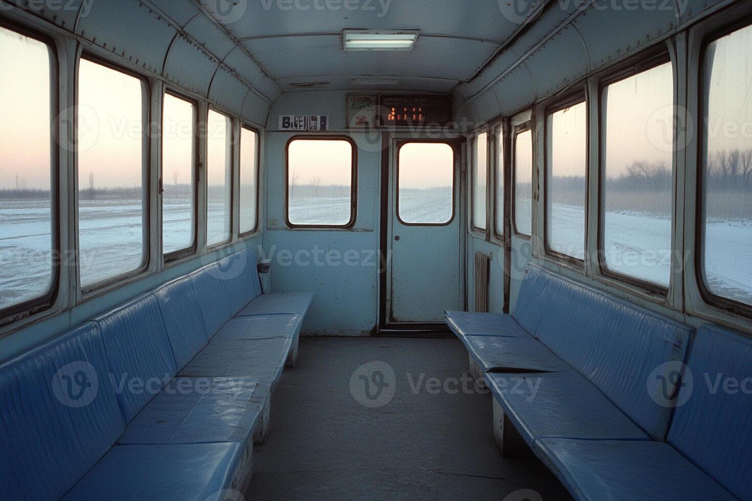 A long empty train car photo