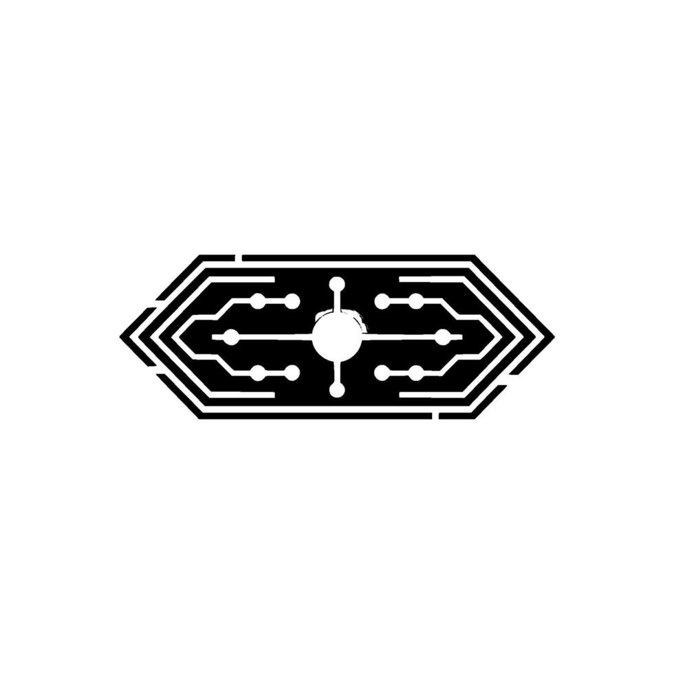 Futuristic Circuit Board Minimalist Tech on White vector