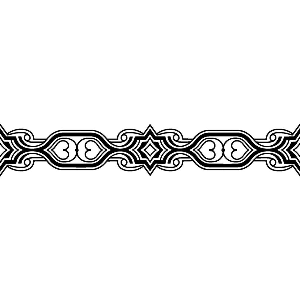 Elegant Black Ornamental Border Element, Geometric on White vector