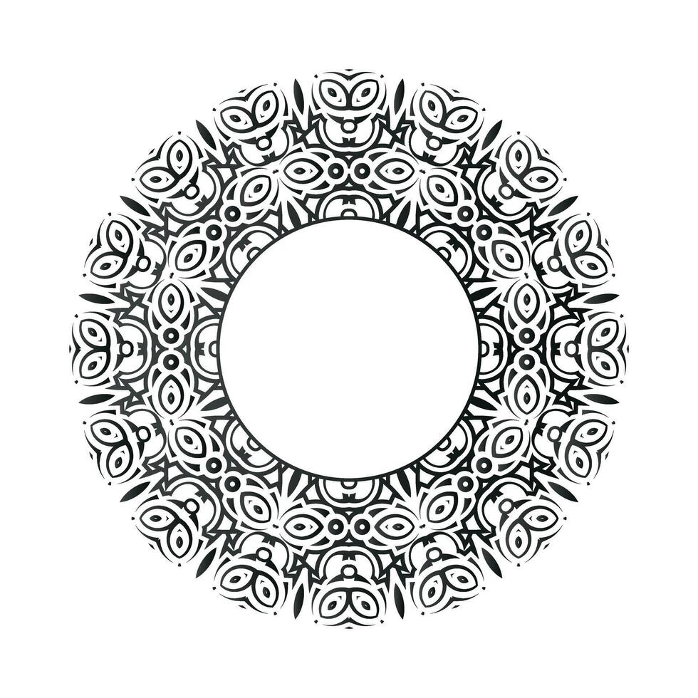 Flat decorative round lines border background. vector